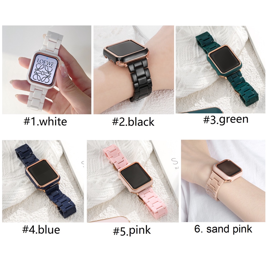 ภาพหน้าปกสินค้าสาย + เคส สายนาฬิกา Watch Strap series 8 7 se 6 5 4 3 2 1 Wrist band size 41mm 45mm 38mm 40mm 42mm 44mm Replacement watch band จากร้าน fortunetimes02.th บน Shopee