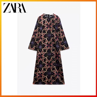 Zara ใหม่ ชุดเดรสสั้น พิมพ์ลาย แฟชั่นฤดูหนาว สําหรับผู้หญิง