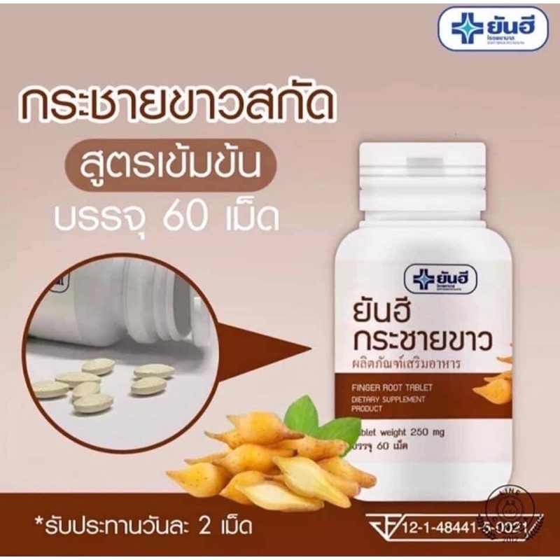 ภาพสินค้าของแท้  กระชายขาวยันฮี บรรจุ60เม็ด สูตรเข้มข้นพร้อมส่ง จากร้าน nakarin2330 บน Shopee ภาพที่ 4