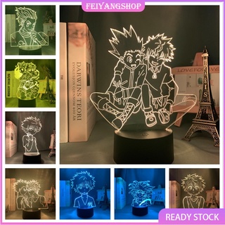 โคมไฟกลางคืน Led อะคริลิค ลายอนิเมะ Hunter X Hunter Killua 3D สําหรับตกแต่งห้องนอน ของขวัญวันเกิด