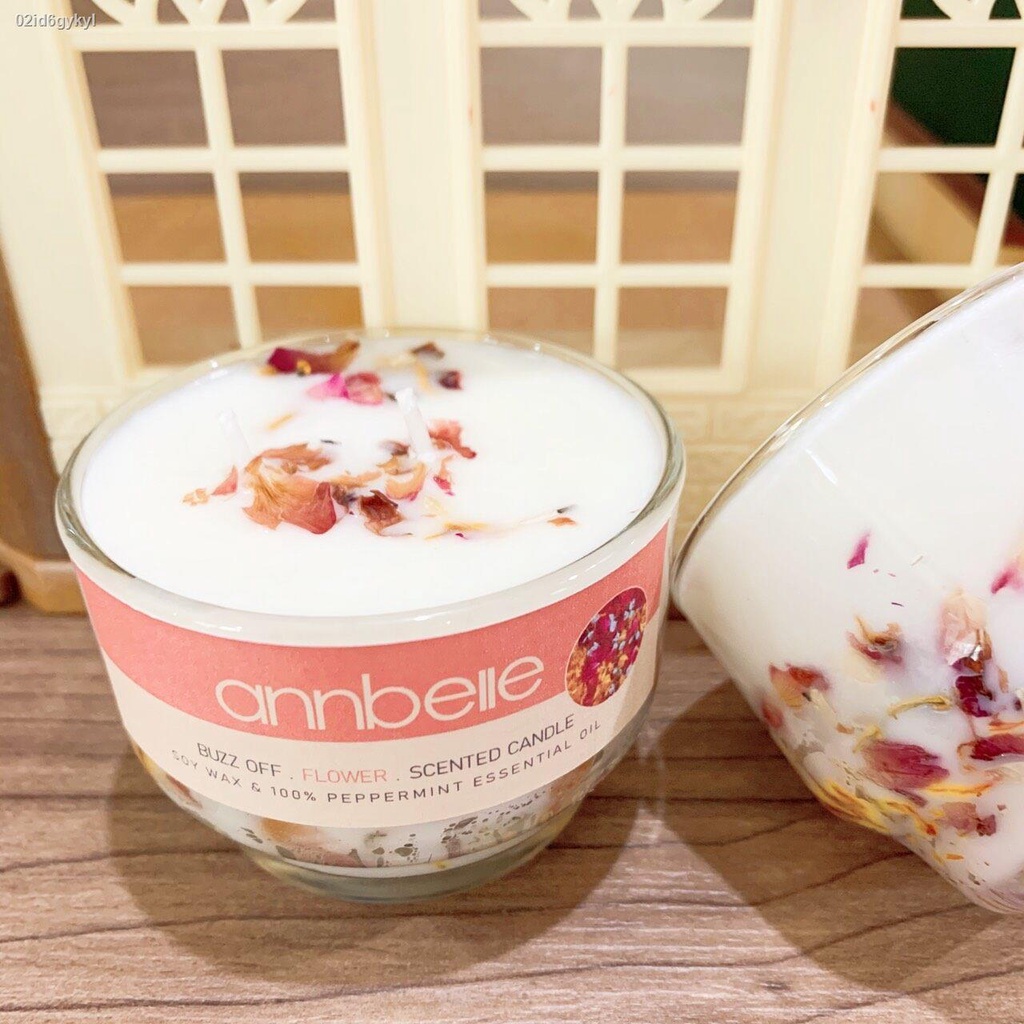 annbelle-buzz-off-flower-soy-candles-เทียนหอม-อโรม่า-เทียนหอม-ไล่ยุง-ไล่แมลง-ไล่หนู-100g-ไส้เทียนคู่