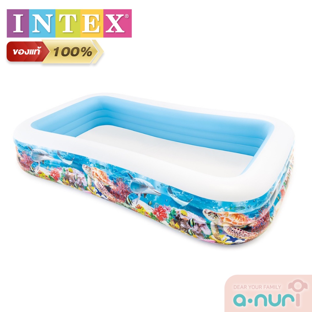 intex-สระว่ายน้ำเป่าลม-สระเป่าลม-สระว่ายน้ำเด็ก-สระว่ายน้ำสกรีนลายปลา-สระ3เมตร-3ชั้น-แบรนด์-อินเท็กซ์