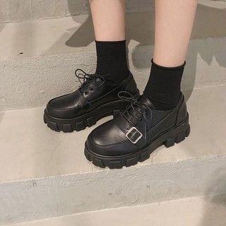 ★Beautiful Shoes Shop.HOT🔥 โลลิต้า เล็ก รองเท้าหนัง ญี่ปุ่น หญิง JK รองเท้า 2021 ฤดูใบไม้ร่วง ใหม่ อังกฤษ ลม สีดำ แพลตฟอ