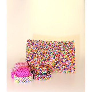 กระเป๋าลูกปัด หลากสี Very candy beadbag