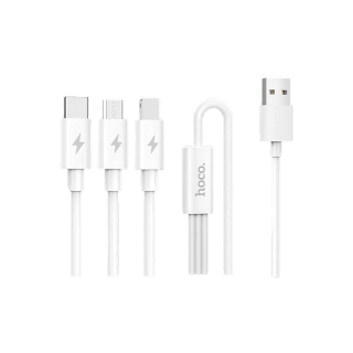 HOCO HK20 Plus 3in1 สายชาร์จ3หัว สำหรับ for-iOS, Micro, Type-C จ่ายไฟสูงสุด 3A ชาร์จไฟเต็ม ใช้ได้กับมือถือทุกรุ่น hc7