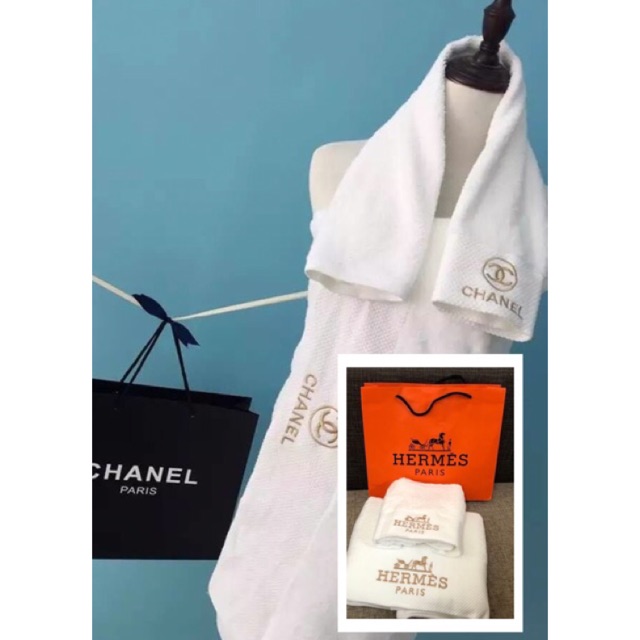 Customized Chanel Gift Towel with The Embroidery Dobby Border