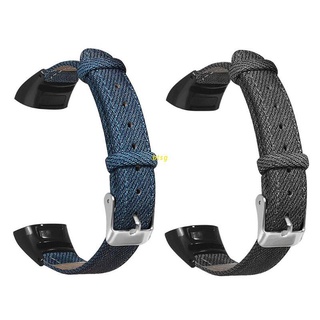 Btsg สายนาฬิกาข้อมือหนังแท้ ลายเดนิม แบบเปลี่ยน สําหรับ Huawei Honor Band 5 4