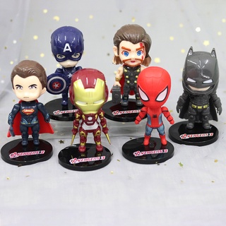 ภาพหน้าปกสินค้าโมเดลฟิกเกอร์ Spiderman Iron Man Bat he Avengers Justice league Alliance Anak Patung ของเล่นสําหรับเด็ก 6 ชิ้น ต่อชุด ที่เกี่ยวข้อง