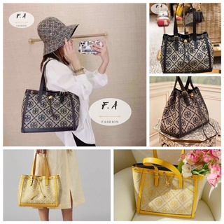 F.A ว่าแท้100% tory burch Monogram Tote Bag   กระเป๋าสะพายสตรี 81803