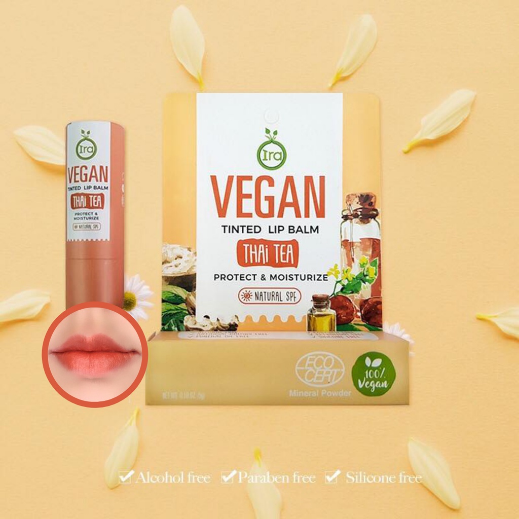 ภาพหน้าปกสินค้าลิปสติก Vegan Tinted: Thai Tea ลิปมัน เครื่องสําอางสําหรับผิวหน้า Ira Lip Moisture & Vegan Lip ลิปออแกนิค จากร้าน irathailand บน Shopee