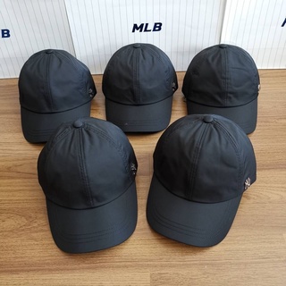 MLB Nylon Ball Cap หมวกสีดำ 🖤🖤  logo NY สแตนเลสด้านข้าง ผ้าไนล่อน เบาสบาย Free size ด้านหลังหมวกมีสายปรับขนาดได้
