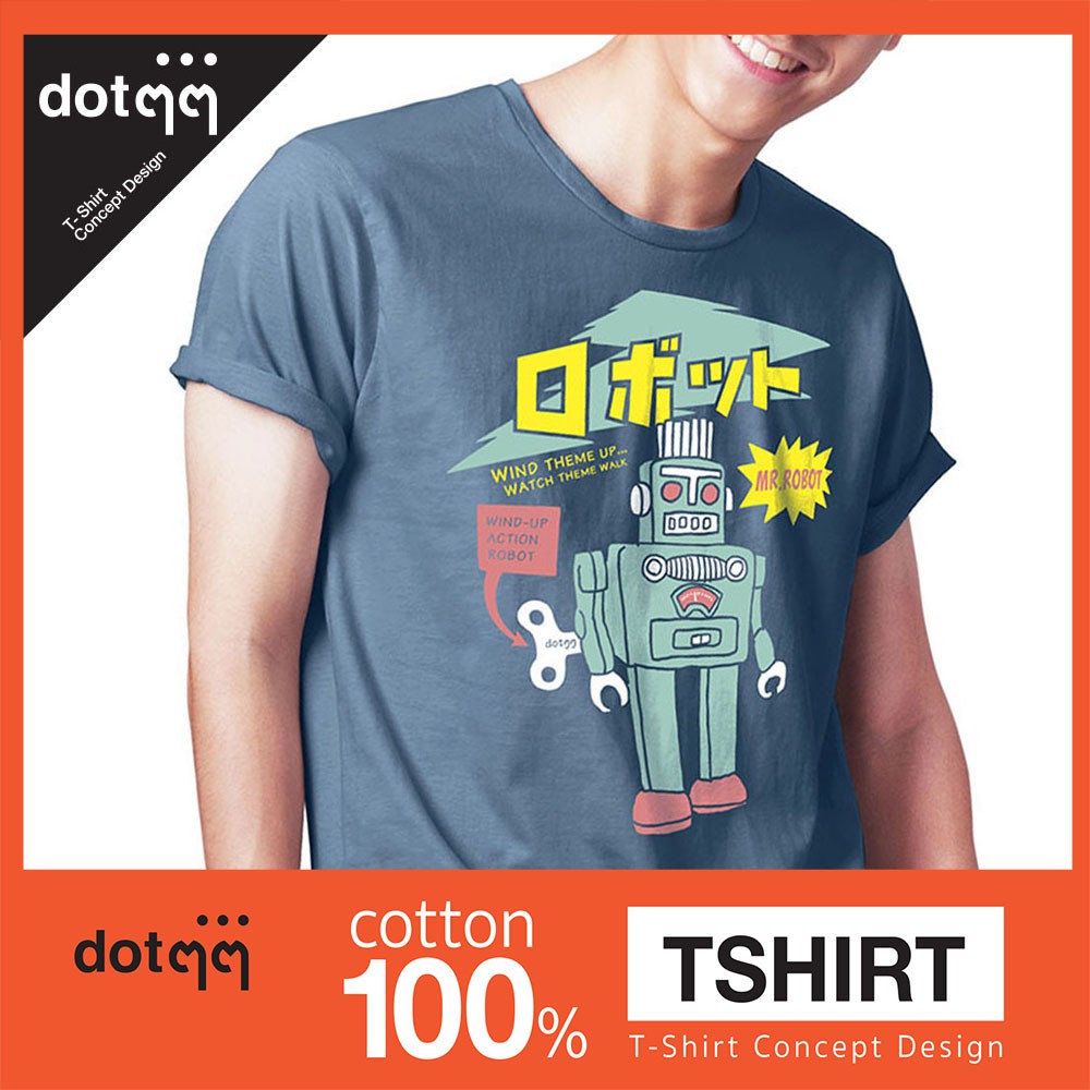 dotdotdot-เสื้อยืดผู้ชาย-concept-design-ลาย-robot-blue