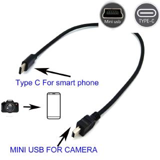 สายเคเบิ้ลType C To Mini Usb Otg Canon 550 D 600 D 650 D 500 D 450 D 60 D 400 D 1000 D อุปกรณ์เสริมกล้อง