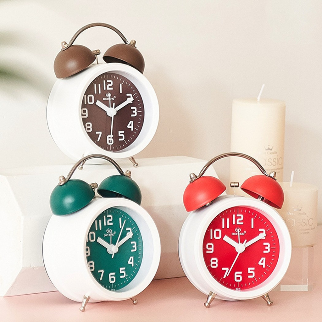 nordic-style-นาฬิกาปลุกโลหะคุณภาพสูงสไตล์วินเทจ-small-alarm-clock-bedside-clock-night-light