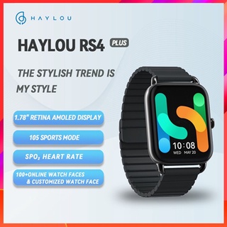 Haylou RS4 Plus นาฬิกาข้อมือสมาร์ทวอทช์ หน้าจอแสดงผล Retina AMOLED 1.78 นิ้ว 368*448 พิกเซล เพลา พร้อมโหมดกีฬา 105 โลหะ หน้าปัดนาฬิกาออนไลน์ 100+ และอัตราการเต้นของหัวใจ SpO2 ปรับแต่งได้ นอนหลับ