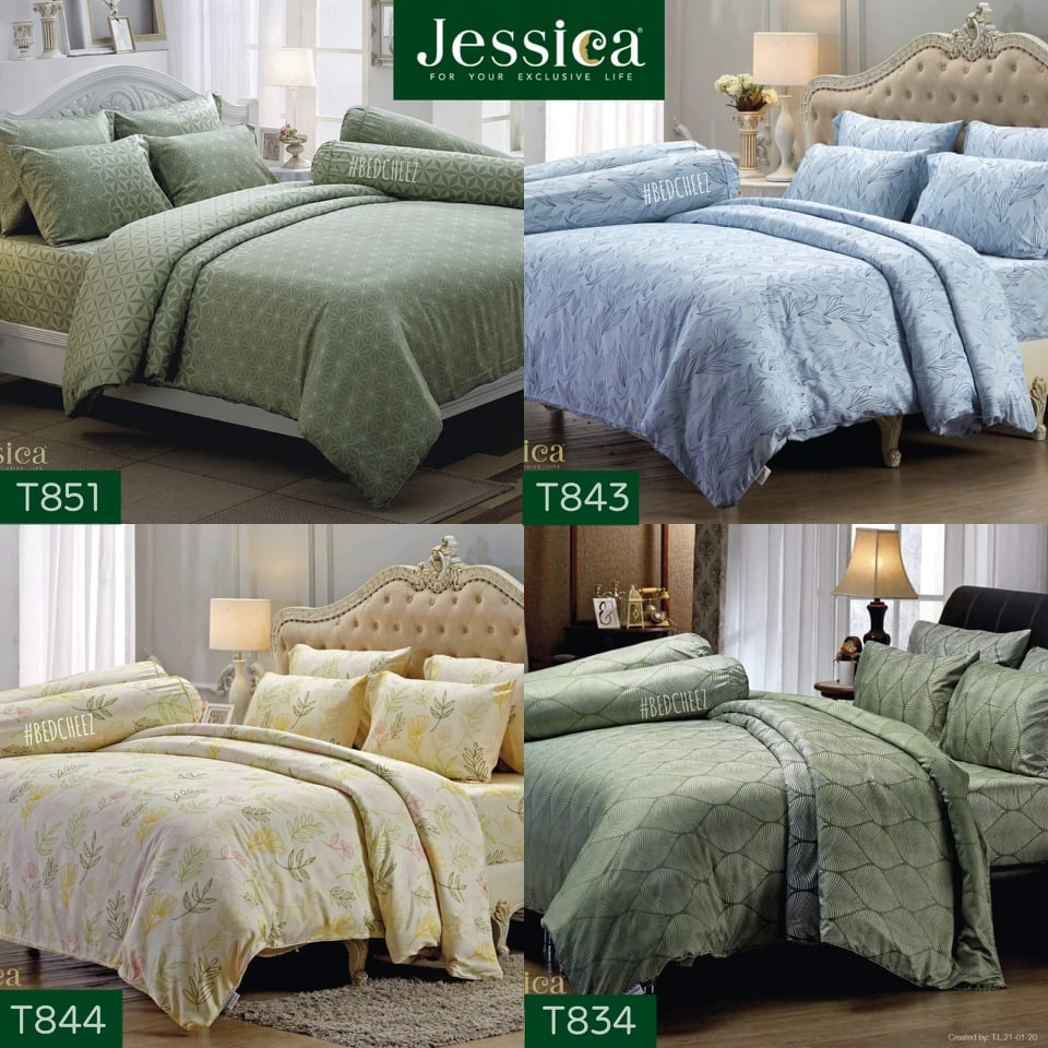 bedcd99ลด99-jessica-ทอ-500-เส้นด้าย-ผ้าปูที่นอน-ผ้านวม-รุ่น-microfiber-t-jessica-เรียบหรู-ชุดเครื่องนอน-เจสสิก้า