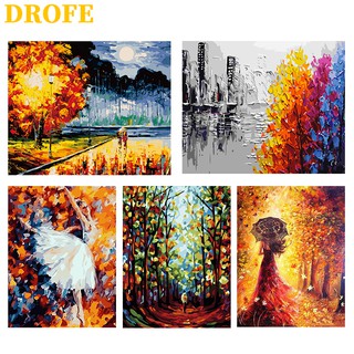 DROFE 【ขนาด : 50X40 ซม】~ซีรีส์แนวสตรีท -1~ พร้อมส่งภาพระบายสีตามตัวเลขของขวัญDIY / paint by number / บ้านตกแต่ง / ตามหมายเลข / ภาพวาด DIY/ จิตรกรรมดิจิทัล / การวาดภาพดิจิทัล