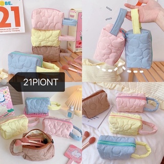 21PIONT🪐พร้อมส่ง🪐 กระเป๋าใส่เครื่องสำอาง ผ้าสักหลาดขนนิ่ม สไตล์เกาหลี  กระเป๋าถืออเนกประสงค์ KP22