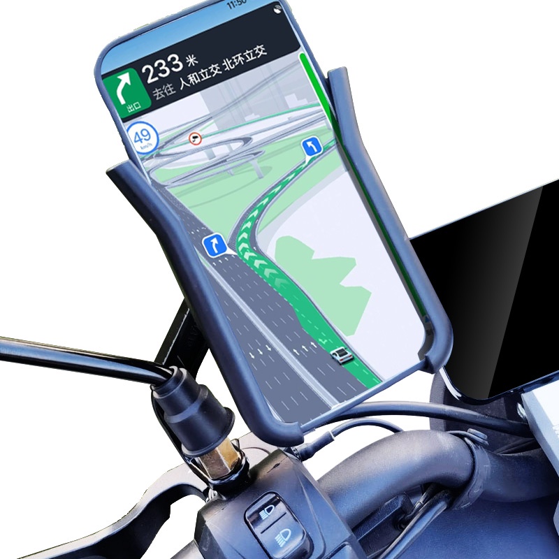 ภาพหน้าปกสินค้าอุปกรณ์เมาท์ขาตั้งทั่วไป ป้องกันการสั่นสะเทือน 360 องศา สําหรับวางโทรศัพท์มือถือ ติดรถจักรยาน ที่วางโทรศัพท์มือถือ แบบหมุนได้ อลูมิเนียมอัลลอยด์ อุปกรณ์เสริม สําหรับรถจักรยานยนต์ สมาร์ทโฟน ขนาด 5-7.2 นิ้ว