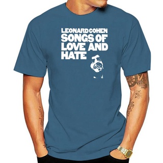 เสื้อยืดแขนสั้น พิมพ์ลาย Leonard Cohen Songs Of Love And Hate สีดํา สําหรับผู้ชาย ไซซ์ S - 3Xlสามารถปรับแต่งได้