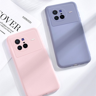 พร้อมส่ง ใหม่ เคสโทรศัพท์มือถือ วีโว่ VIVO X80 X70 Pro 5G Phone Casing Skin Feel Softcase Simple Color Silicone Back Cover VIVOX80 X80Pro Smartphone Case