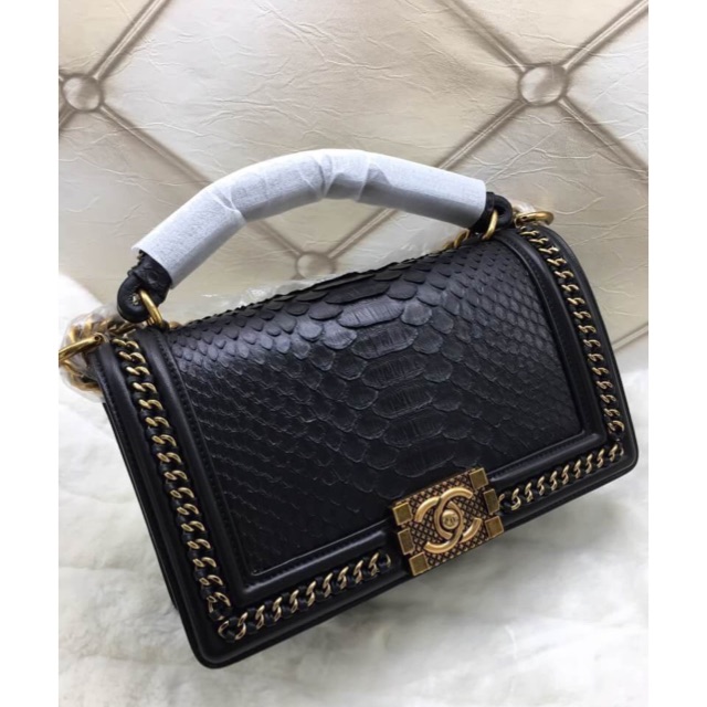 chanel-boy-handle-20-cm-python-leather-งาน-hi-end-1-1