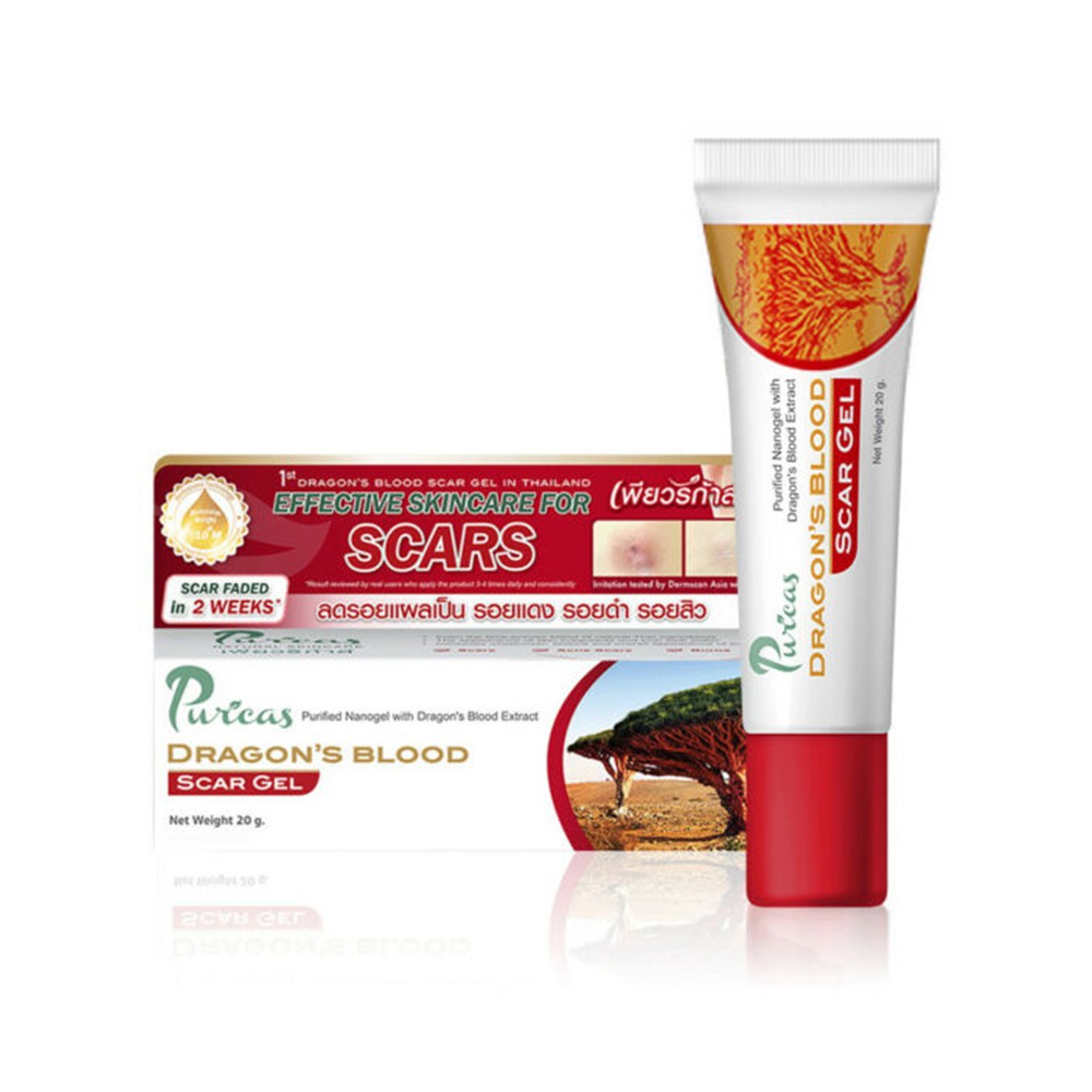 Puricas Dragon's Blood Scar Gel 20g 1หลอด เพียวริก้าส์ ลดรอยแผลเป็น รอย