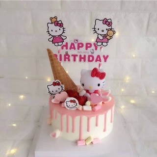 ท็อปเปอร์ท็อปเปอร์ ลายการ์ตูน Happy Birthday สําหรับตกแต่งเค้ก คัพเค้ก ขนมหวาน ปาร์ตี้วันเกิด
