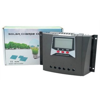 โซล่าชาร์จเจอร์ เครื่องควบคุมการชาร์จ (Solar Charge Controller) PWM รุ่น WP60D 60A auto 12/24V หน้าจอ LCD