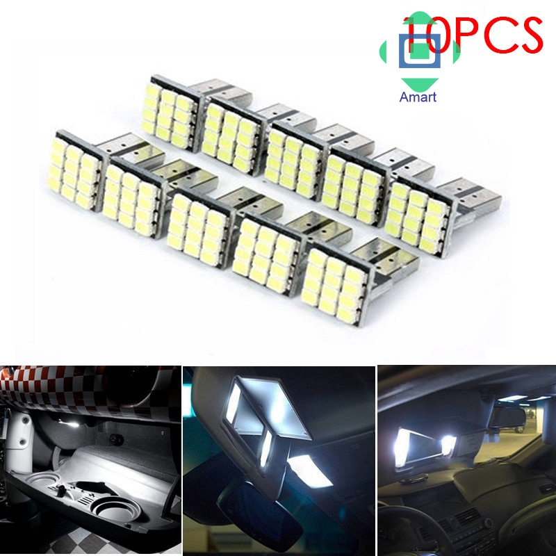 หลอดไฟป้ายทะเบียนรถ-led-12-smd-ไฟท้ายรถ-2825-192-194-168-w5w-10ชิ้น