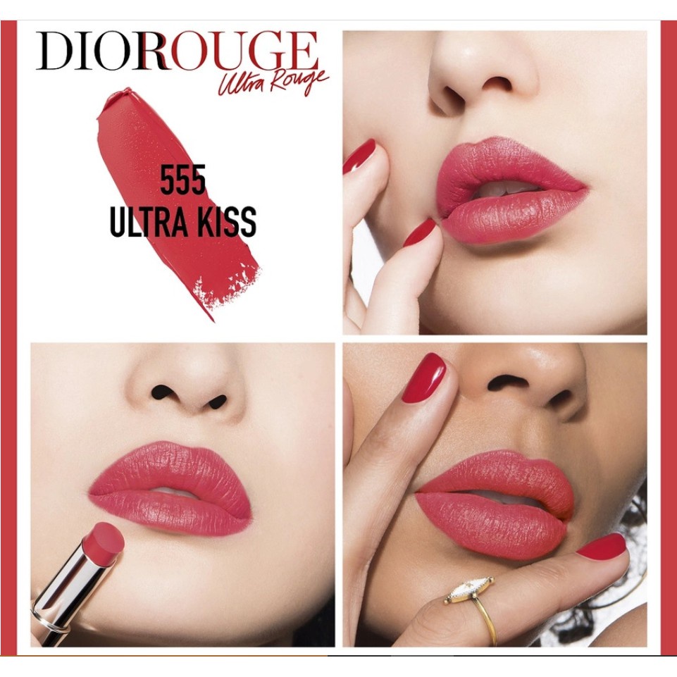 พร้อมส่ง-ของแท้-100-ลิปสติก-dior-ultra-rouge-lipstick-full-size-สี-555-no-box-code-8f02