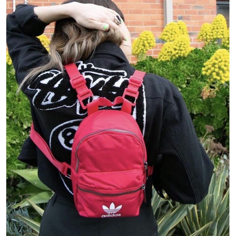 แท้-adidas-mini-backpack-เป้มินิ-สีแดง-สีบานเย็น