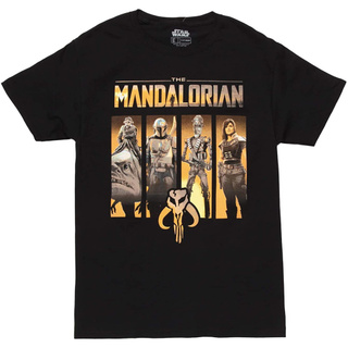 เสื้อยืดสีขาวเสื้อยืดแขนสั้นลําลอง ผ้าฝ้าย ระบายอากาศได้ดี พิมพ์ลาย Star Wars The Mandalorian สําหรับผู้ชายS-4XL