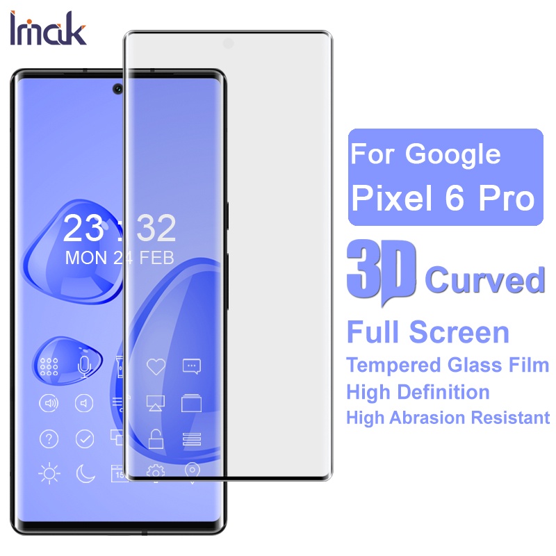 ภาพหน้าปกสินค้าOriginal Imak Google Pixel 6 Pro Tempered Glass Pixel6 Pro 3D Curved Full Cover Screen Protector Film