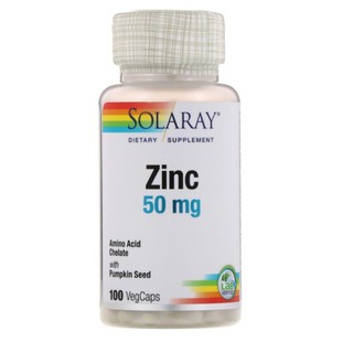 ภาพขนาดย่อของภาพหน้าปกสินค้าซิงค์ Solaray, Zinc, 50 mg, 100 VegCaps จากร้าน shopnista บน Shopee ภาพที่ 1