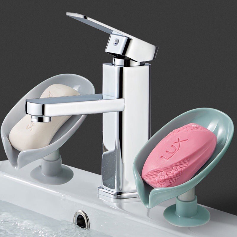 dema-พร้อมส่ง-ที่ใส่สบู่-ที่วางสบู่ทรงใบไม้-กล่องใส่สบู่-ใส่ฟองน้ำ-ที่วางสุญญากาศ-ไม่ต้องเจาะผนัง-มีที่ระบายน้ำ