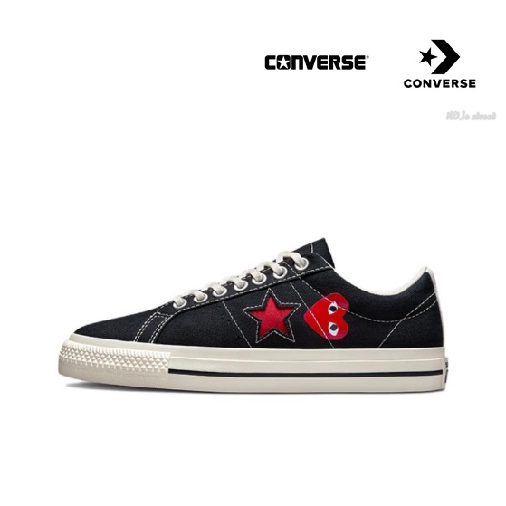 comme-des-garcons-play-x-converse-one-star-black-ของแท้-100-แนะนำ