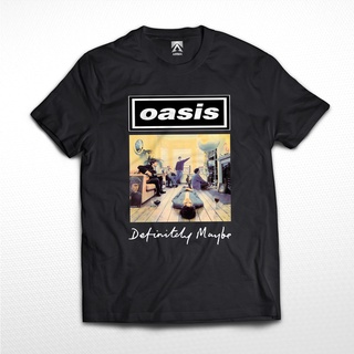 เสื้อยืด พิมพ์ลายวงร็อคร็อคอินดี้ Oasis Definitely Maybe BAND สําหรับผู้ชาย และผู้หญิง