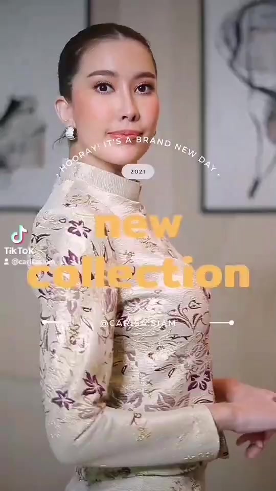 Carisa ชุดไทยเสื้อจิตรลดาทอลายนูนดิ้นทอง ทรงเข้ารูป ไซส์ S-3X ใส่แล้วสง่า มุมมองที่ 2