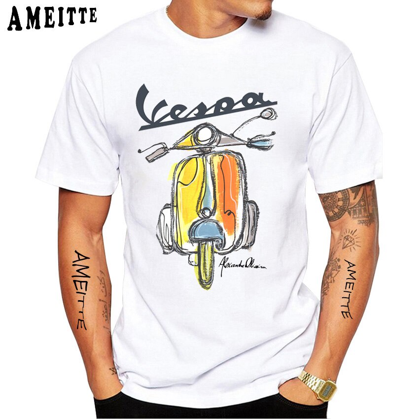เสื้อยืดวินเทจtuxinhe-เสื้อยืดลําลอง-แขนสั้น-พิมพ์ลายโลโก้-vespa-สไตล์อิตาลี-เรโทร-คลาสสิก-เหมาะกับฤดูร้อน-สําหรับผู้ชาย