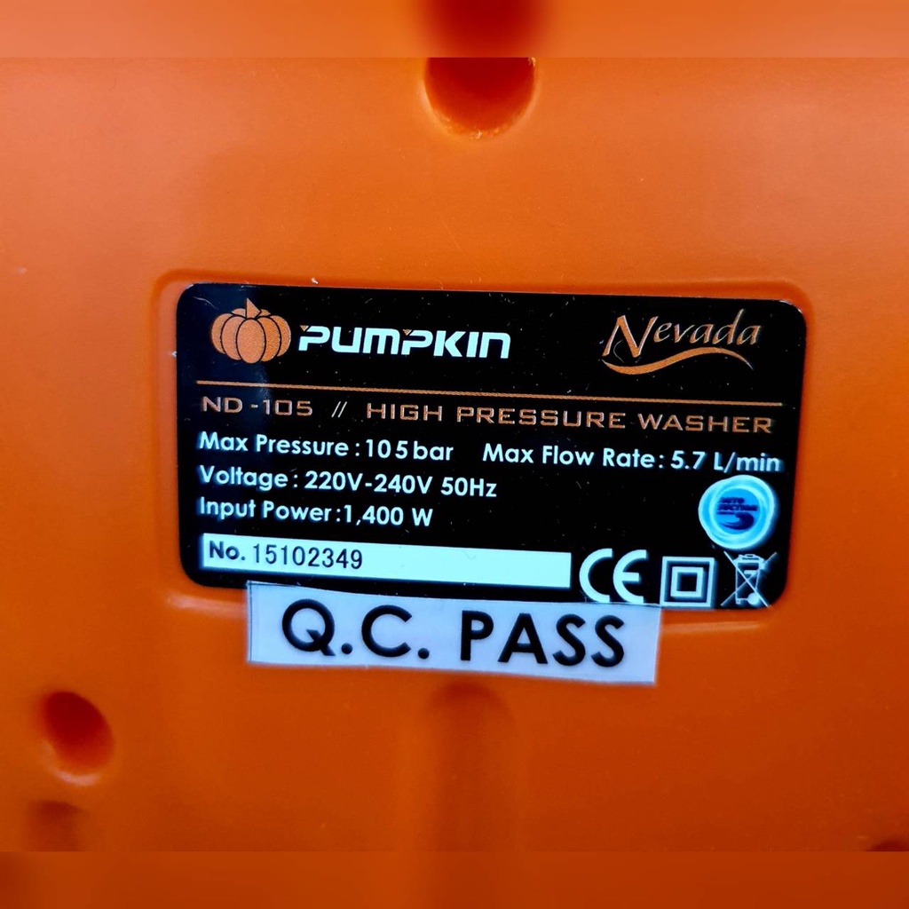 pumpkin-เครื่องฉีดน้ำแรงดันสูง-รุ่น-nevada-nd-105-42205-105-บาร์-ระบบ-auto-suction-เครื่องอัดฉีด-ล้างรถ