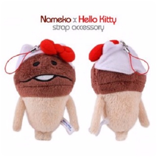 แท้ 100% จากญี่ปุ่น พวงกุญแจ ซานริโอ้ เฮลโล คิตตี้ Sanrio Hello Kitty X Nameko Growing Mushroom Cell Phone Strap(Nameko)