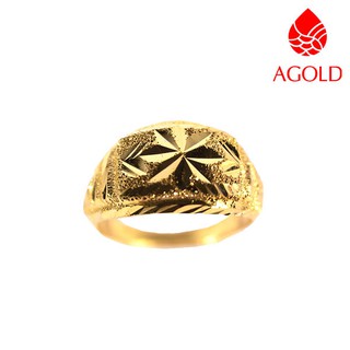 AGOLD แหวนทอง ลายหัวโปร่ง (คละแบบ) น้ำหนัก 1 สลึง ทองคำแท้ 96.5%
