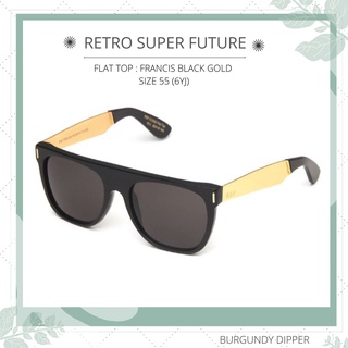 แว่นกันแดด SUPER รุ่น FLAT TOP : FRANCIS BLACK GOLD SIZE 55 (6YJ)