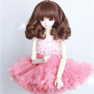 Bjd 1/3 1/4 วิกผมสั้น ผมหยิก สีน้ําตาล อุณหภูมิสูง