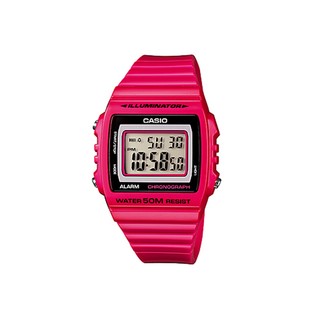 Casio Standard นาฬิกาข้อมือผู้หญิง สายเรซิ่น รุ่น W-215H-4AVDF - สีชมพู