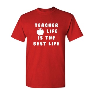 เสื้อครอปสายฝอ - ชีวิตครูคือชีวิตที่ดีที่สุด - เสื้อยืดผ้าฝ้ายบุรุษโรงเรียน