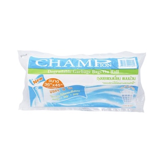 Chaixing Home ถุงขยะแชมเปี้ยนแบบม้วนมีเชือกผูก CHAMPION ขนาด 36 x 45 นิ้ว (แพ็ก 8 ใบ) สีขาว