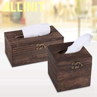 【ขายใหญ่】ALLINIT กล่องกระดาษทิชชู่ไม้สไตล์ย้อนยุค การจัดเก็บข้อมูลความคิดสร้างสรรค์โรงแรมบ้านกล่องลิ้นชัก ร้านอาหารในทางปฏิบัติที่ทันสมัยกล่องสี่เหลี่ยมเรียบง่าย