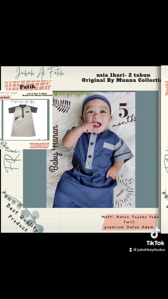 เสื้อคลุม-aqiqah-สําหรับเด็ก-ผ้าฝ้ายโตโยโบะ-2-ปี-ขายปลีกโดย-munnacollection